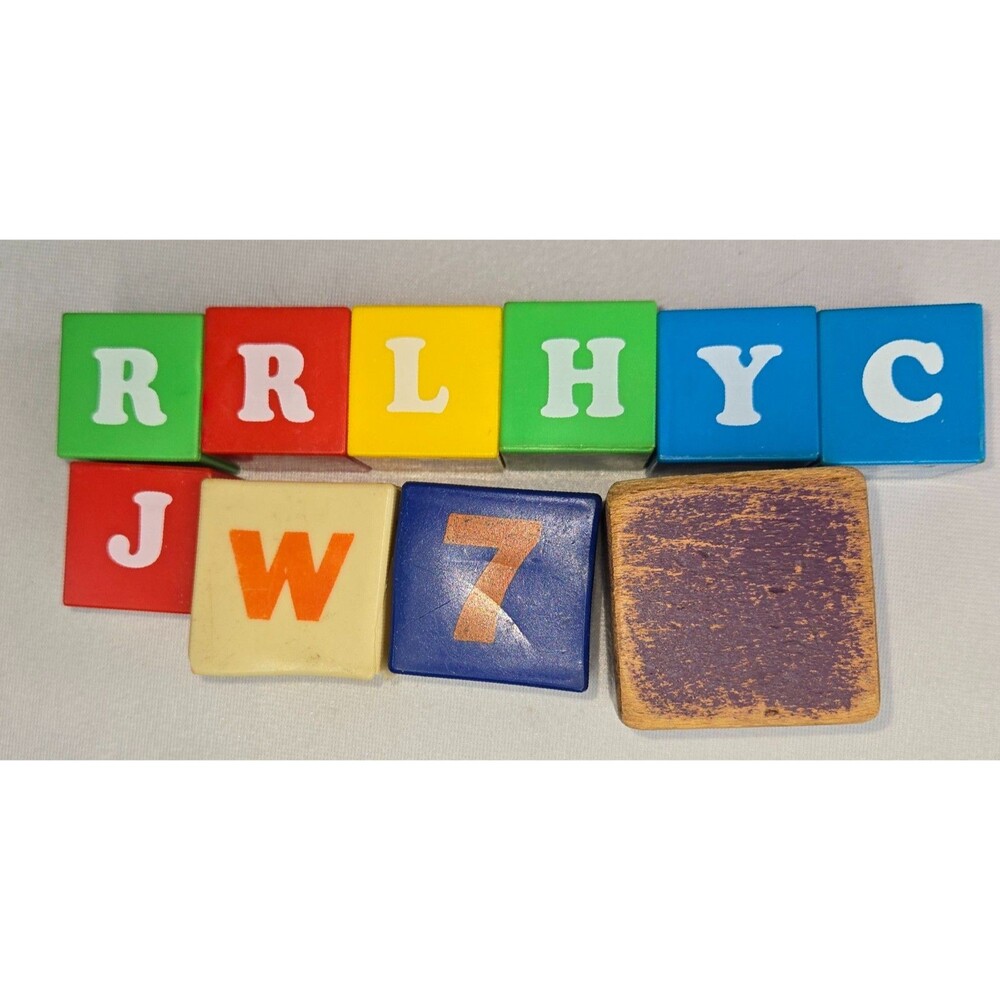 Vintage Letter Character Wood Block Truck Car Lot 110 Blocks 2 Cars Raggedy Ann - Picture 12 of 16
